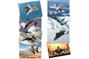 Artery8 Military SR-71 Blackbird F-15 Eagle F-16 Falcon F-18 Hornet F-22 Raptor Fighters Navy Wall Art Poster Pack of 8