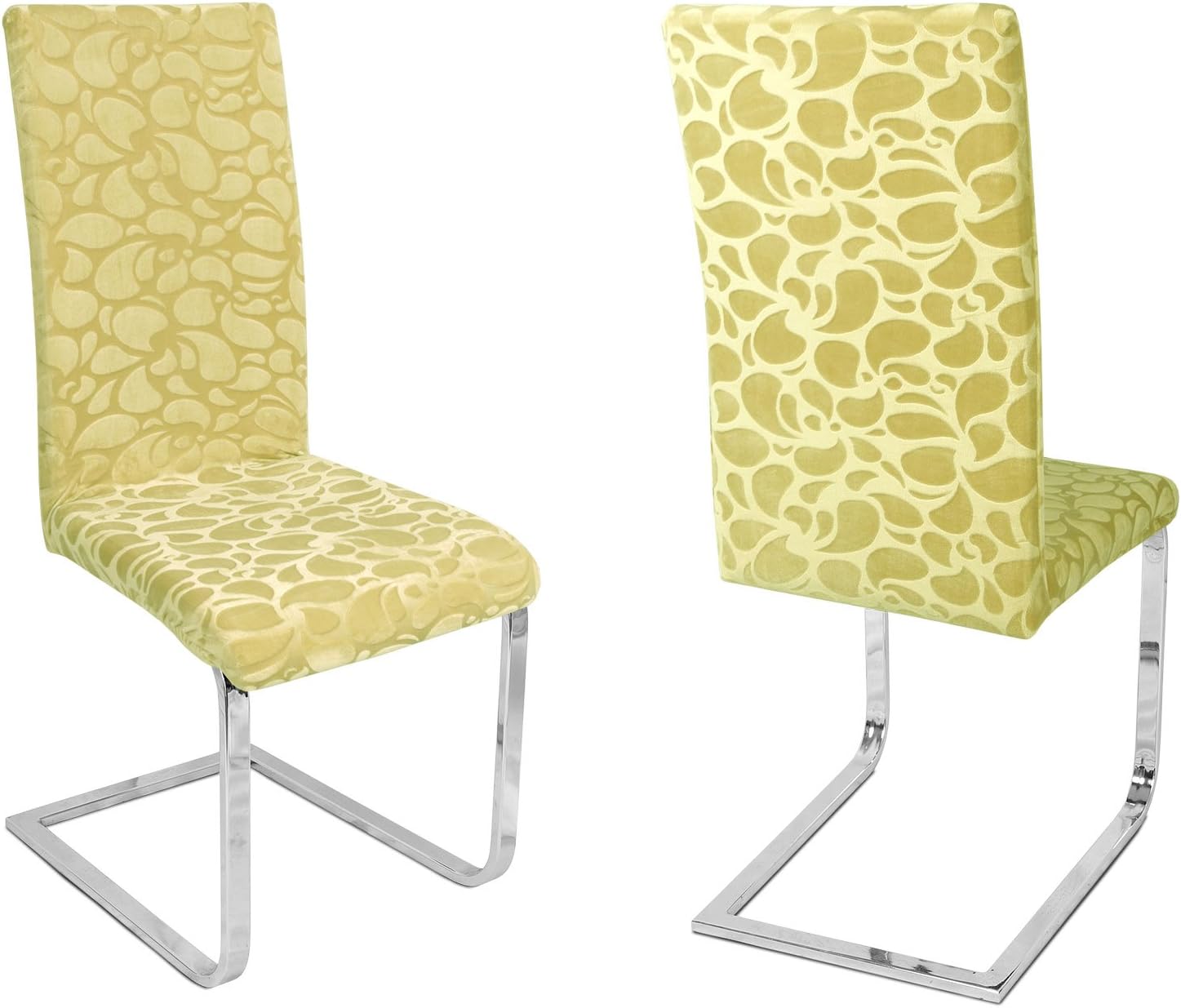 BEAUTEX 2er Set Stuhlhussen Lea | Samt Mikrofaser | Elastisch | Altrosa-Hell