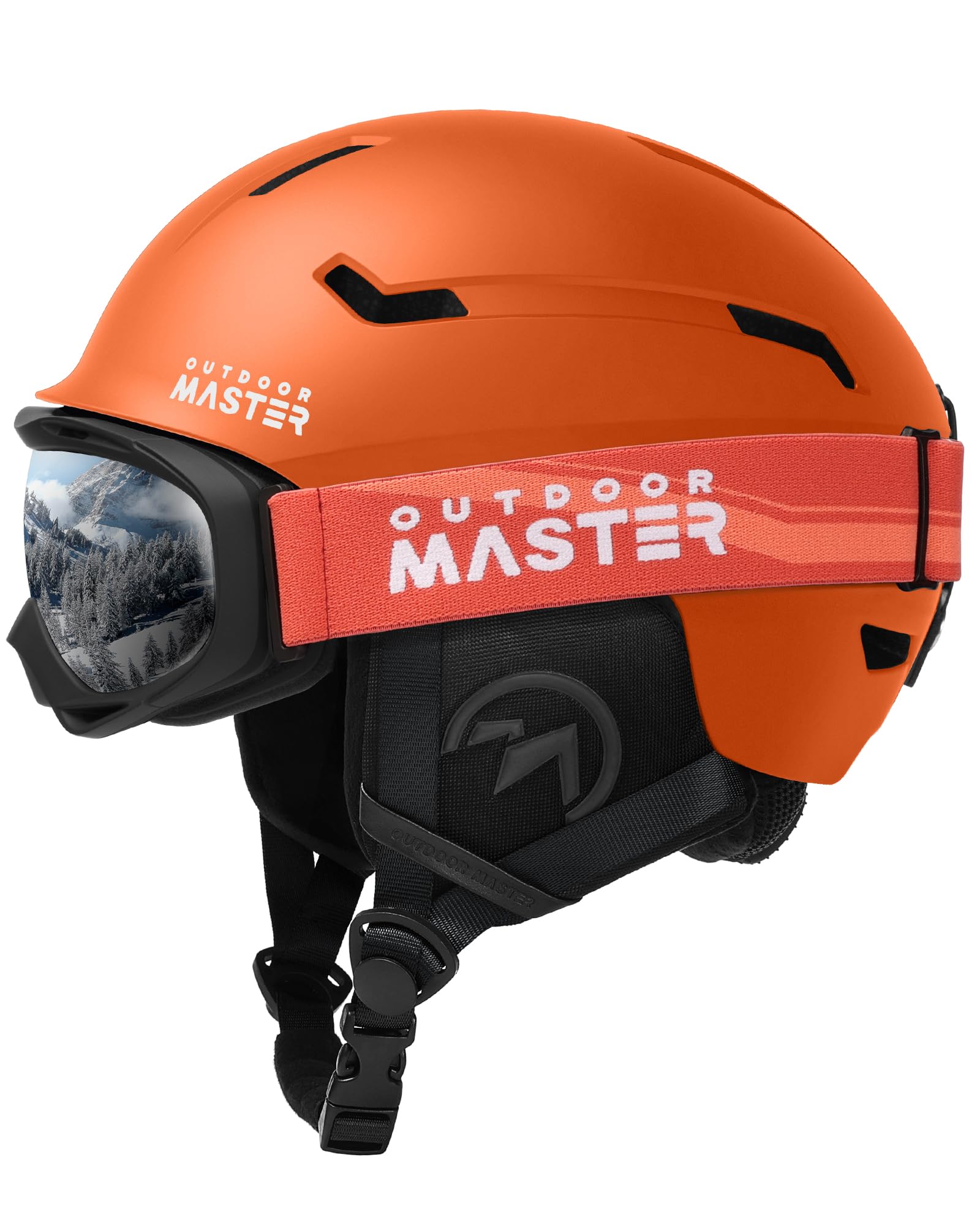 OutdoorMaster Ski Helmet Set,Snowboard Helmet with Goggles for Adults - Durable PC Shell, Protective EPS Foam & 10 Cooling Vents -Snow Helmets for Men, Women & Youth Image