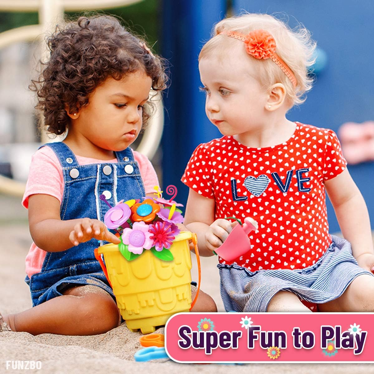 FunzBo Flower Garden Building Toys for Girls - STEM Toy Gardening Pretend Gift for Kids - Stacking Game for Toddlers playset - Educational Activity for Preschool Children Age 3 4 5 6 7 Year Old Boys: Toys & Games