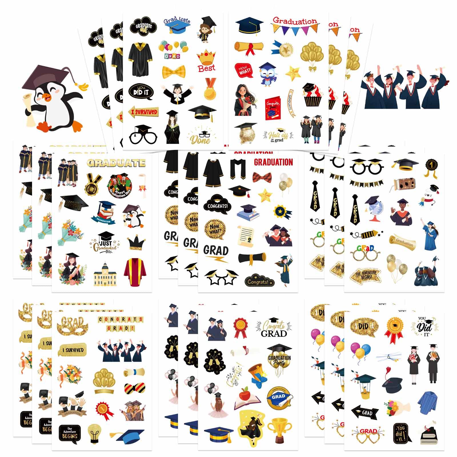 Photo 1 of 363 PCS Graduation Stickers, Graduation Cap Sticker Class of 2025, Congrats Grad Sticker for Graduating Envelope Seals Grad Party Decoration Supplies