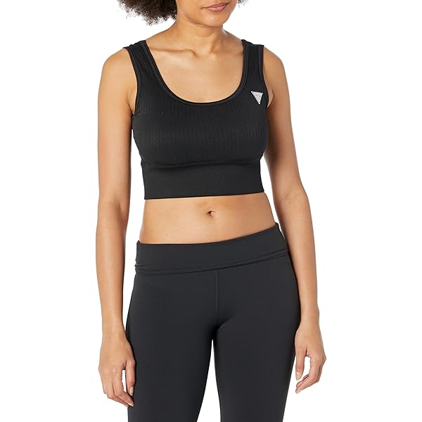 Amazon.com: GUESS Women's Rib-Seamless Full Zip Crop Top