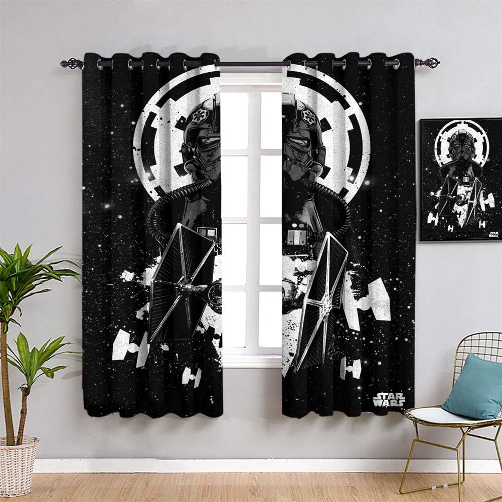 Star Wars Pilots Tie Fighter Pilot Window Curtain Drape Blackout Curtains for boys room W84 x