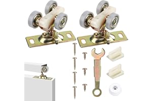 Sliding Pocket Door Hardware Kit, Sliding Door Top Hanger Rollers Wheels for 1-3/8 Inch Thick Doors, Johnson Part 1125 & 1500
