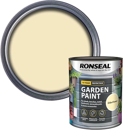 Ronseal Garden Paint Elderflower GPEF750 750ml High Solid Resists Cracking