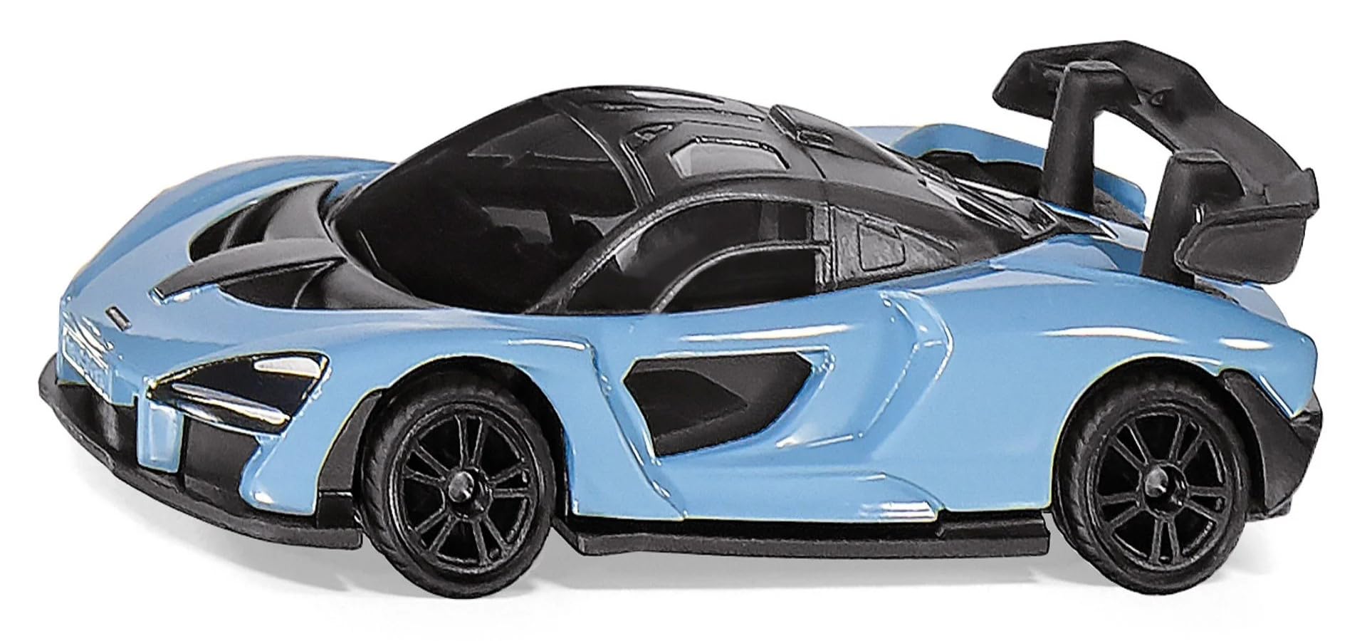 siku 1537, McLaren Senna Sportwagen, Metall/Kunststoff, Hellblau, Gummierte Reifen, Anhängerkupplung, Spielzeugauto für Kinder 6