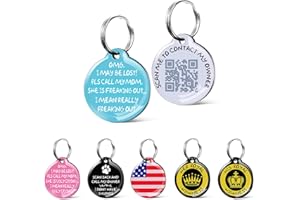 WOTTISH Dog Tag - Dog Tags Personalized for Pets - Small Custom Dog Name Tag - QR Code Dog Cat ID Tag - Free Scannable Modifiable Pet Online Profile to Prevent Lost (Sky Blue)