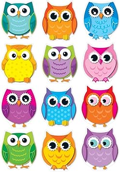 Amazon Com Carson Dellosa Colorful Owls Colorful Cut Outs Classroom Decor 36 Pieces Themed Classroom Displays And Decoration Office Products