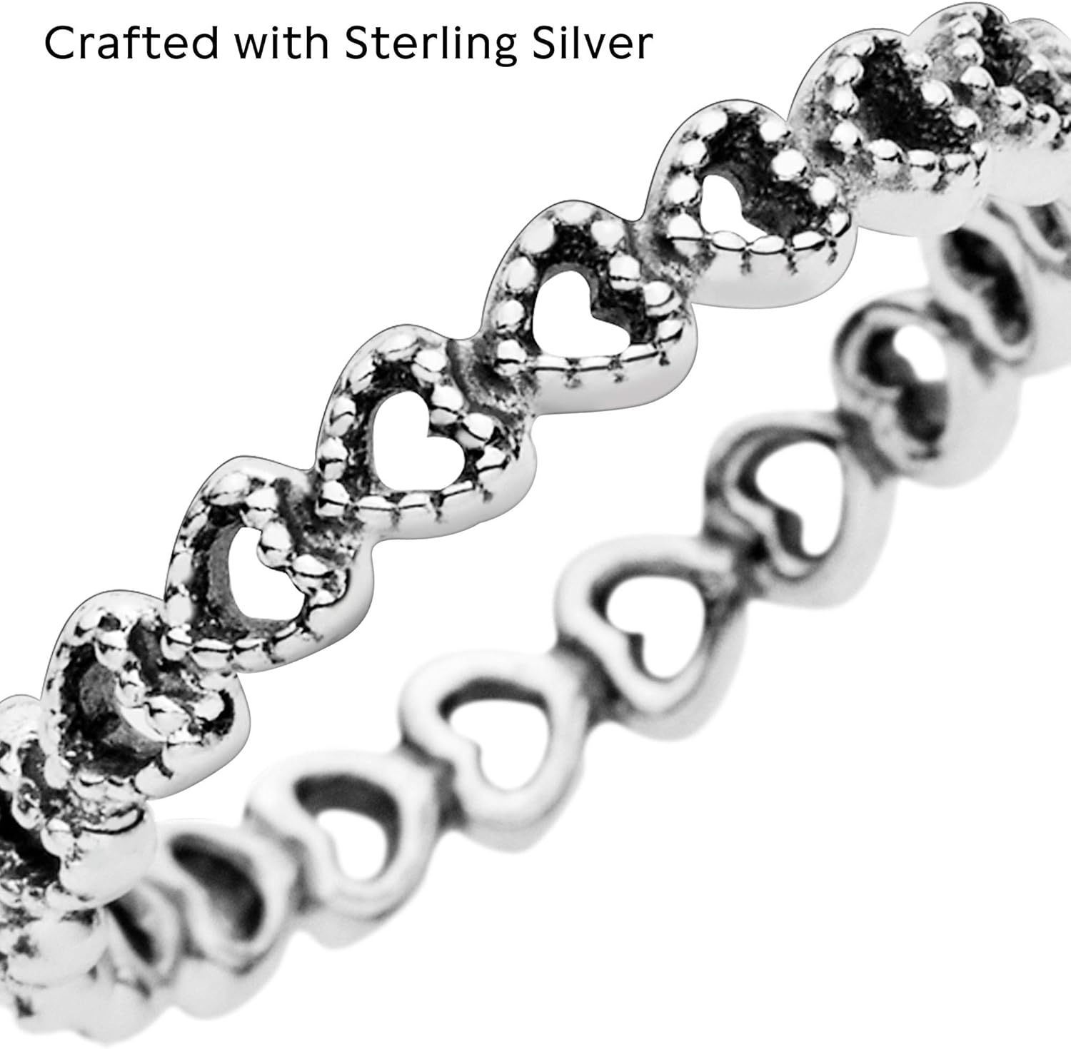 Pandora Jewelry Band of Hearts Sterling Silver Ring: Jewelry