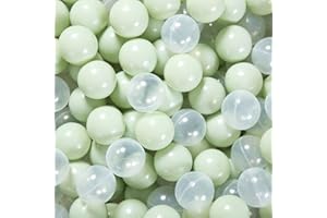 GUESVOT Soft Play Ball Pit Balls - Crush Proof Plastic Balls for Ball Pit Pack of 100pcs Set for Toddlers Ball Pool Playtent Tunnels with Reusable Storage Bag - 2.16 Inch