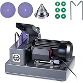 VEVOR Lawn Mower Blade Sharpener, 1HP, 9" Ceramic Grinding Wheel | Grit Collector &amp; Balancer, 30&deg;/40&deg; Blade Sharpening, High Lift, Low Lift, Gator &amp; Flat Blades