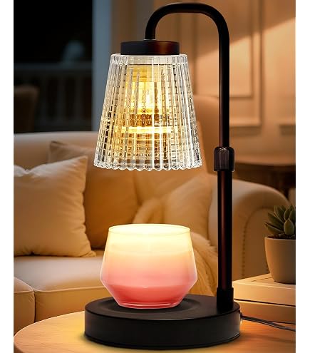 Lampe Chauffe-Bougie Électrique Avec Minuterie Et Variateur - Lampe Parfumée Vintage 2 Ampoules