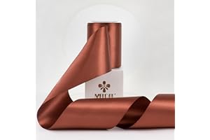 MEEDEE Rust Satin Ribbon Lux Double Faced Satin Ribbon 3 Inch Wide Fall Ribbon Autumn Colored Ribbon by 10 Yards Rust Ribbon for Christmas Tree, Satin Weddings, Flower Bouquet, Wreath Bow Making