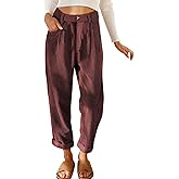 EVALESS Corduroy Pants for Women Casual Elastic High Waisted Straight Leg Baggy Pants Loose Comfy Trousers with Pockets