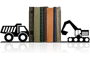 Construction Truck Decorative Bookends for Boys Room - Durable and Cute Design, Perfect for Nursery and Kids' Book Ends