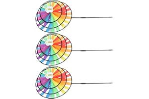 3pcs Rainbow Wind Spinners Garden Pinwheels Whirligigs Toys Suitable for Patio Garden Lawn Decoration