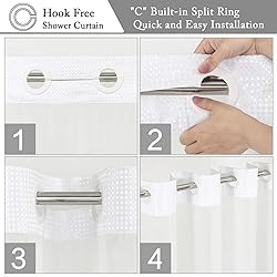 Gibelle No Hook Waffle Weave Shower Curtain with