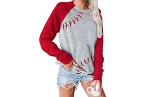 ETATNG Womens Raglan Shirts Baseball Tee Round Neck Slim T-Shirt Patchwork Print Blouse