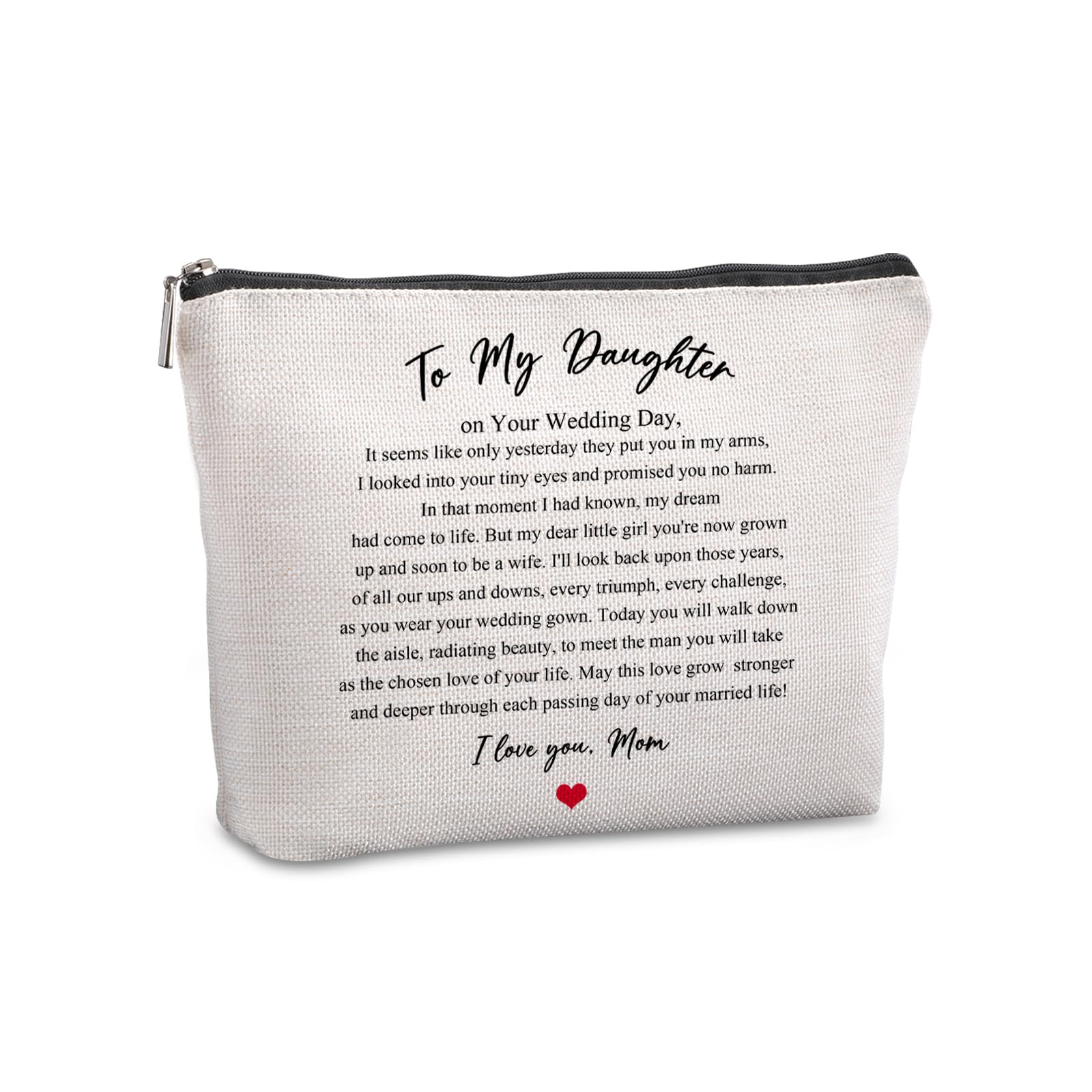 Photo 1 of Pwrlveiut Wedding Gift for Bride from Mom Bridal Shower Gift Travel Makeup Bag Bridal Gifts for Bride Keepsake for Daughter from Mother to My Daughter on Your Wedding Day