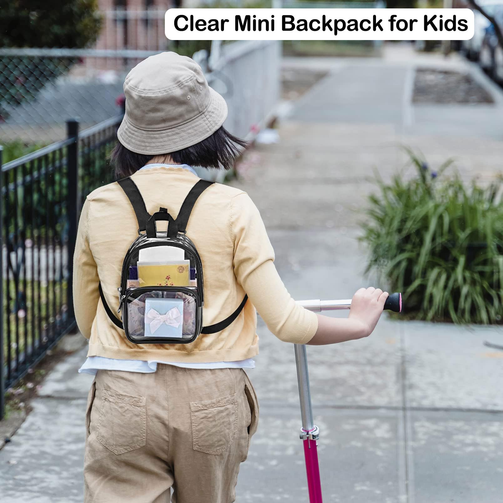 USPECLARE Clear Mini Backpack Stadium Approved for Little Boys & Girls, Transparent Backpack for Concert, Festival, Sport Events