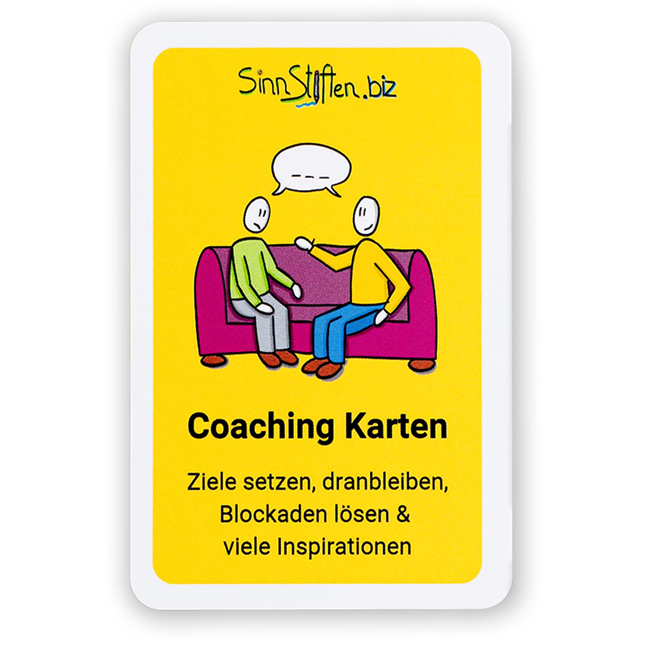 Coaching Card Set - Set Goals, Stay On - Solve Blockages & Many Inspirations | 32 Self-Drawn Cards | Mindfulness and Motivational Cards