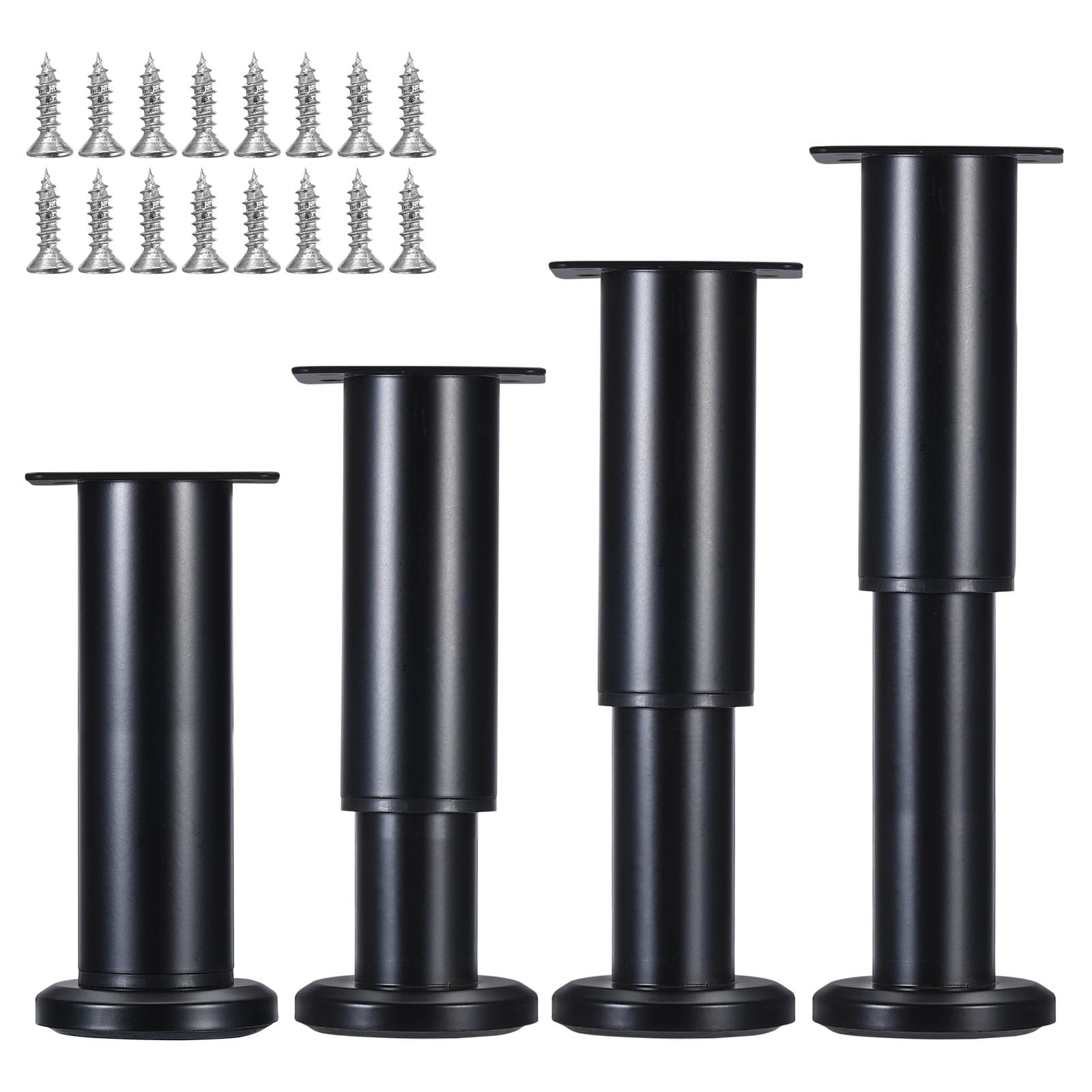 Uxcell Metal Adjustable Furniture Legs, Couch Legs Replacement Support Leg for Sofa/Dresser/Bed/Chair/Coffee Table (7-12inch / 4Pcs)