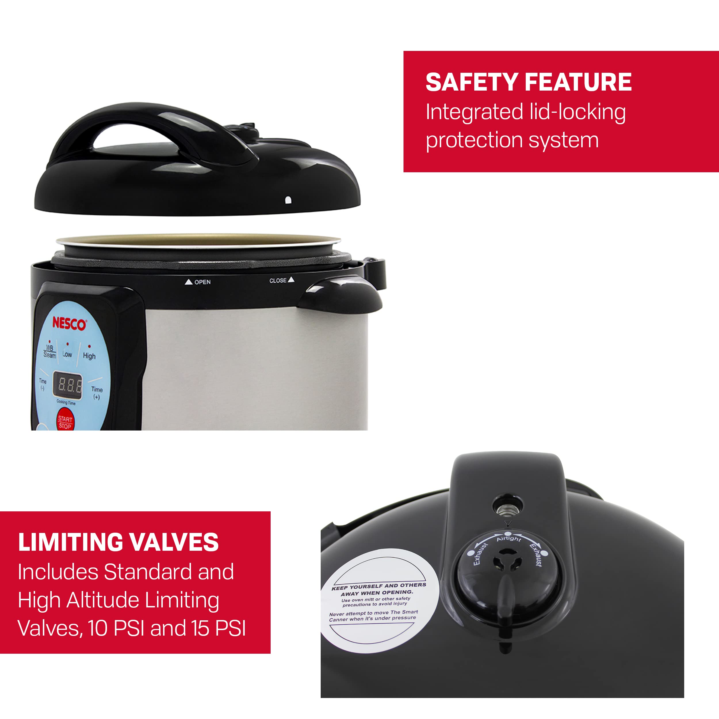 Nesco NPC-9 Smart Electric Pressure Cooker and Canner, Stainless Steel, 9.5 Qt