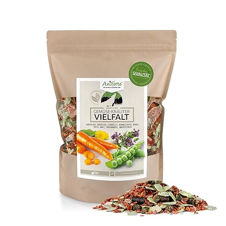 AniForte B.A.R.F. Line No1 Gemüse-Kräuter Vielfalt 1 kg glutenfrei- Naturprodukt für Hunde