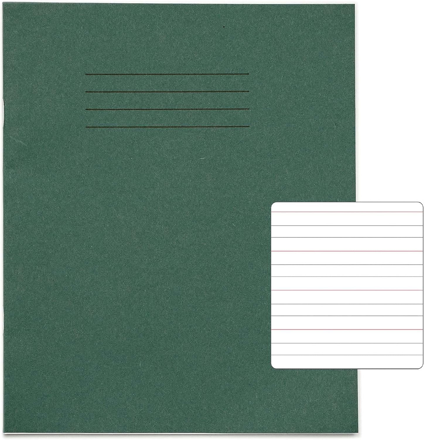 Rhino 8 x 6.5 Handwriting Practice Books, 32-Page / 4mm Feints Centred On 15mm Red Lines, 5-Pack, Office & School Stationery Supplies, Dark Green