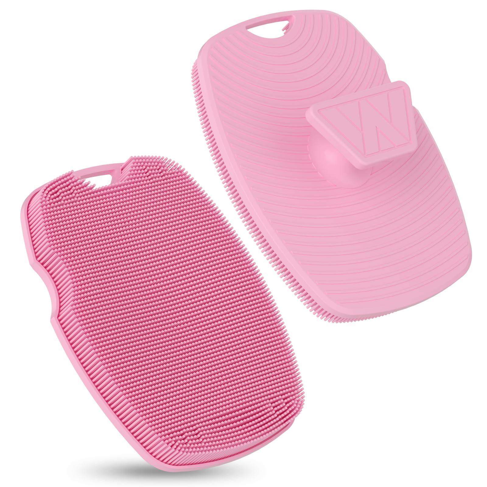 Canroom Silicone Body Scrubber - Anti Zinc Infused-Highly Elastic Bristles Exfoliating Body Scrubber for Shower Body,Cellulite Reduction,Blood Circulation - Pink