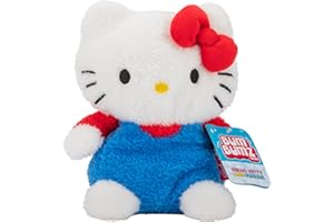 BumBumz 7.5-inch Hello Kitty and Friends Bumz Classic Hello Kitty Plush - Collectible Sanrio Toy - from The Makers of Original Squishmallows - Ages 3+
