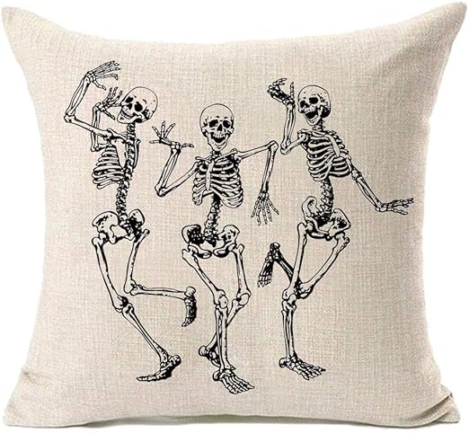 halloween skeleton pillow cover