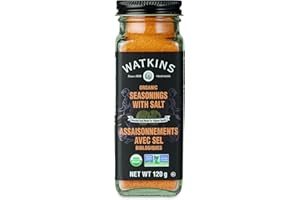 Watkins Gourmet Organic Spice Jar, Seasonings with Salt, Non-GMO, Kosher, 120 g