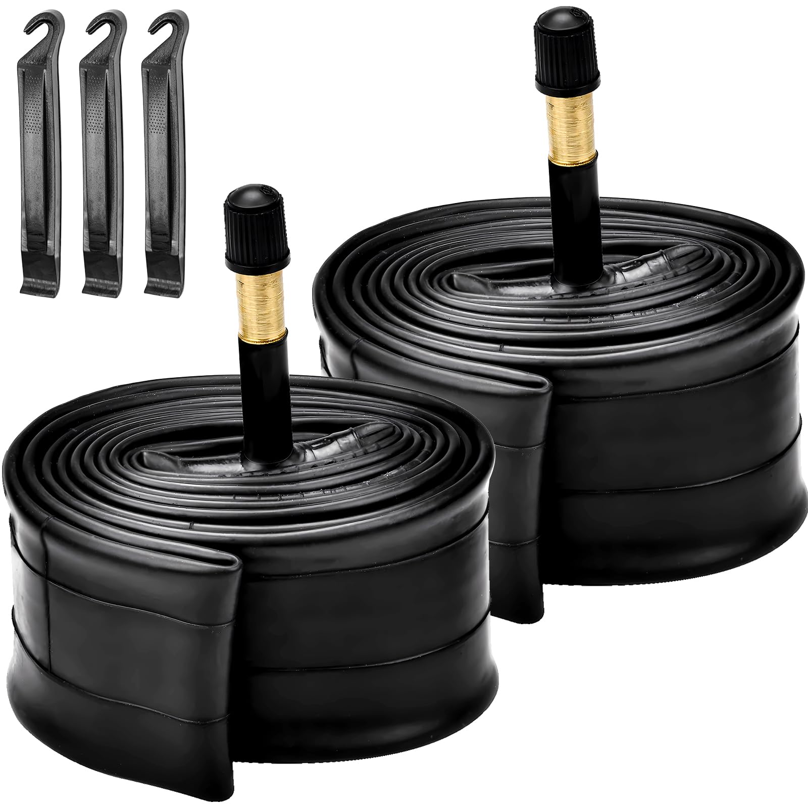 Photo 1 of BEAUGIREW 2 Pack 700C Road Bike Tubes 700 x 35C/38C/40C/43C AV 48mm Schrader Valve Bicycle Tubes Compatible with 700x35C 700x36C 700x38C 700x39C 700x40C 700x41C 700x42C 700x43C Road Tire Tubes