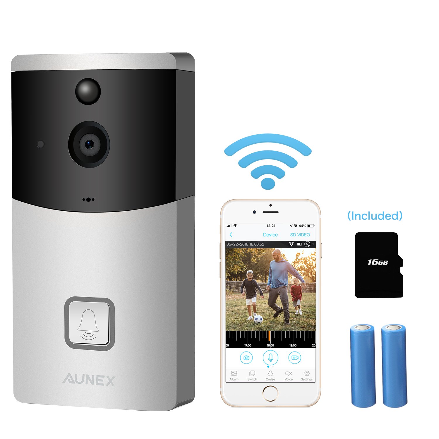 Wifi Video Doorbell Door Chime - Silver