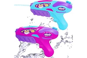 GIDGOD Water Gun for Kids - Girls Blaster Soaker Squirt Summer Squirt Shooter Gun Toy 2pcs Swimming Pool Toddlers Beach Water Fighting Dog Training Toy…
