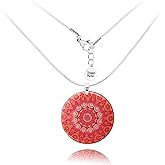 Dragon Porter Boho Round Pendant with Adjustable Stainless Steel Chain Necklace