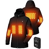 ANTARCTICA GEAR Heated Jacket for Women, Soft Shell Winter Coat with 12V 15000mAh Battery Pack, Hooded Heated Jacket