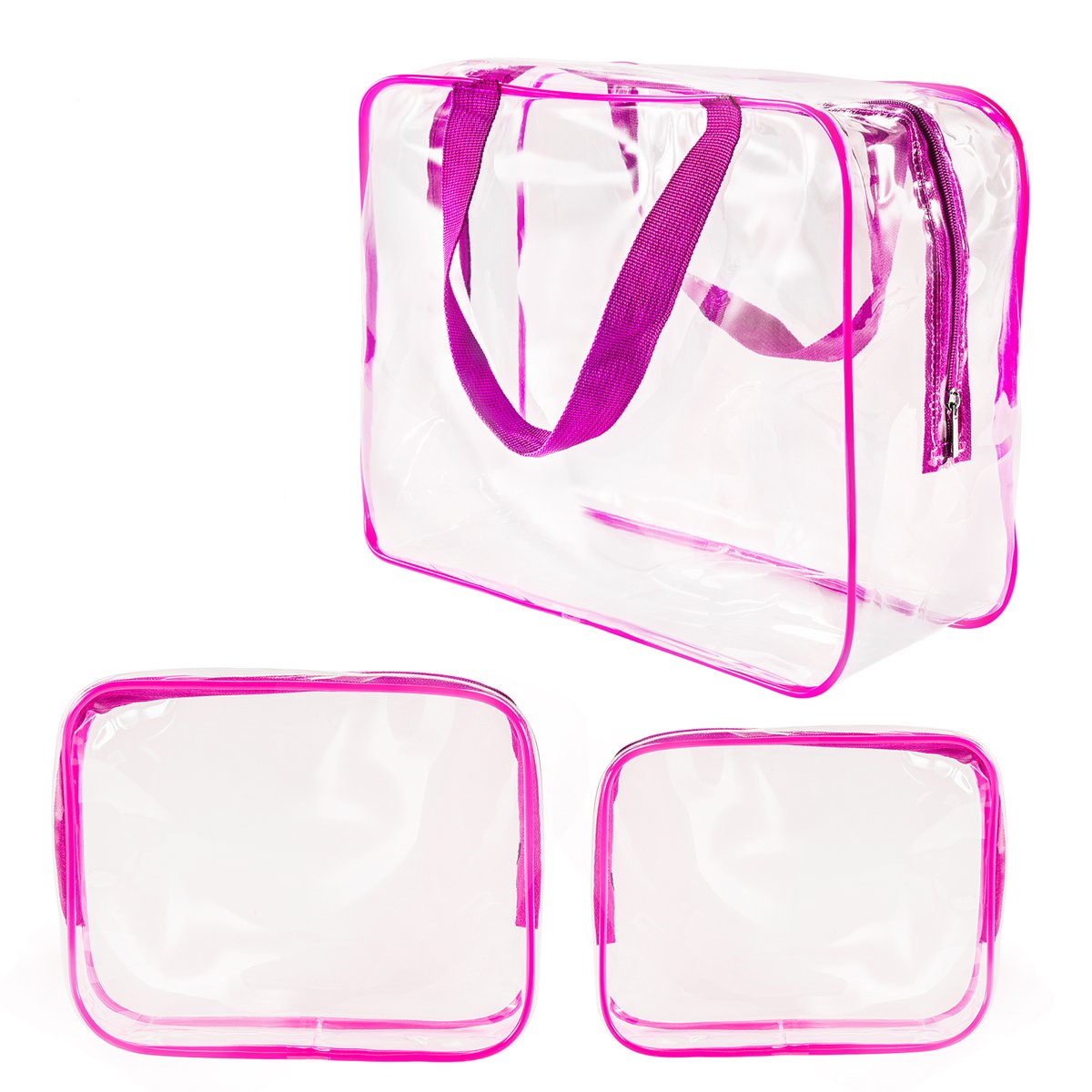 JIHUOO Transparente Make-up-Tasche Aus PVC - Wasserfester Kosmetikorganizer In Violett