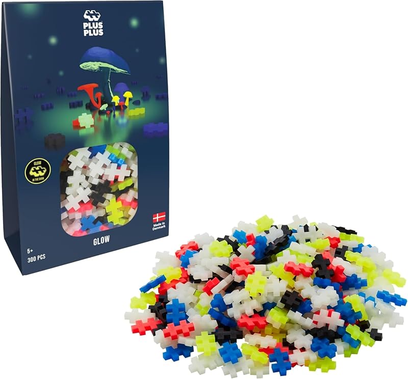 PLUS PLUS Building Blocks Toy 300 pc Glow in the Dark STEM Creative Learning