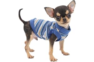 LOPHIPETS 100% Cotton Rib Dog Shirt Vest for Small Dogs Teacup Chihuahua Yorkie Puppy Clothes Tank Tee-Blue/XXS