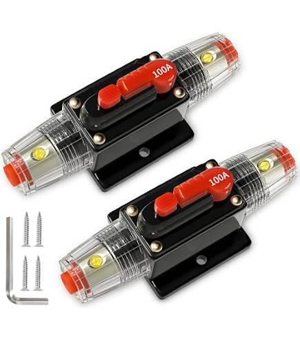 60 Amp 12V DC Circuit Breaker – Manual Reset – Waterproof – For Car, Marine, Stereo, Inverter
