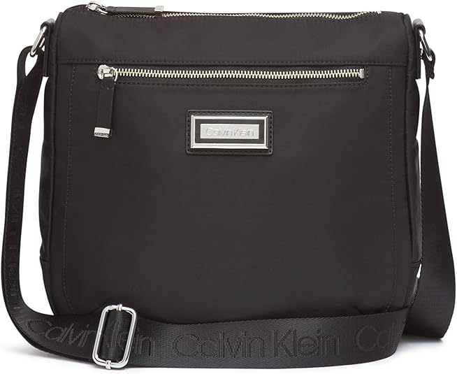 Calvin Klein Women's Belfast Nylon Top Zip Messenger Crossbody Bag