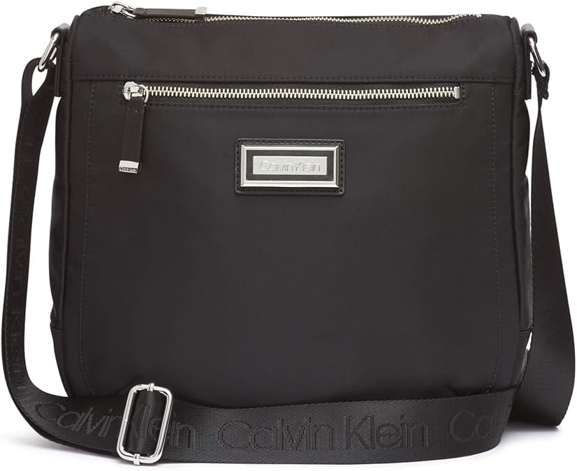 Calvin Klein Women's Belfast Nylon Top Zip Messenger Crossbody Bag