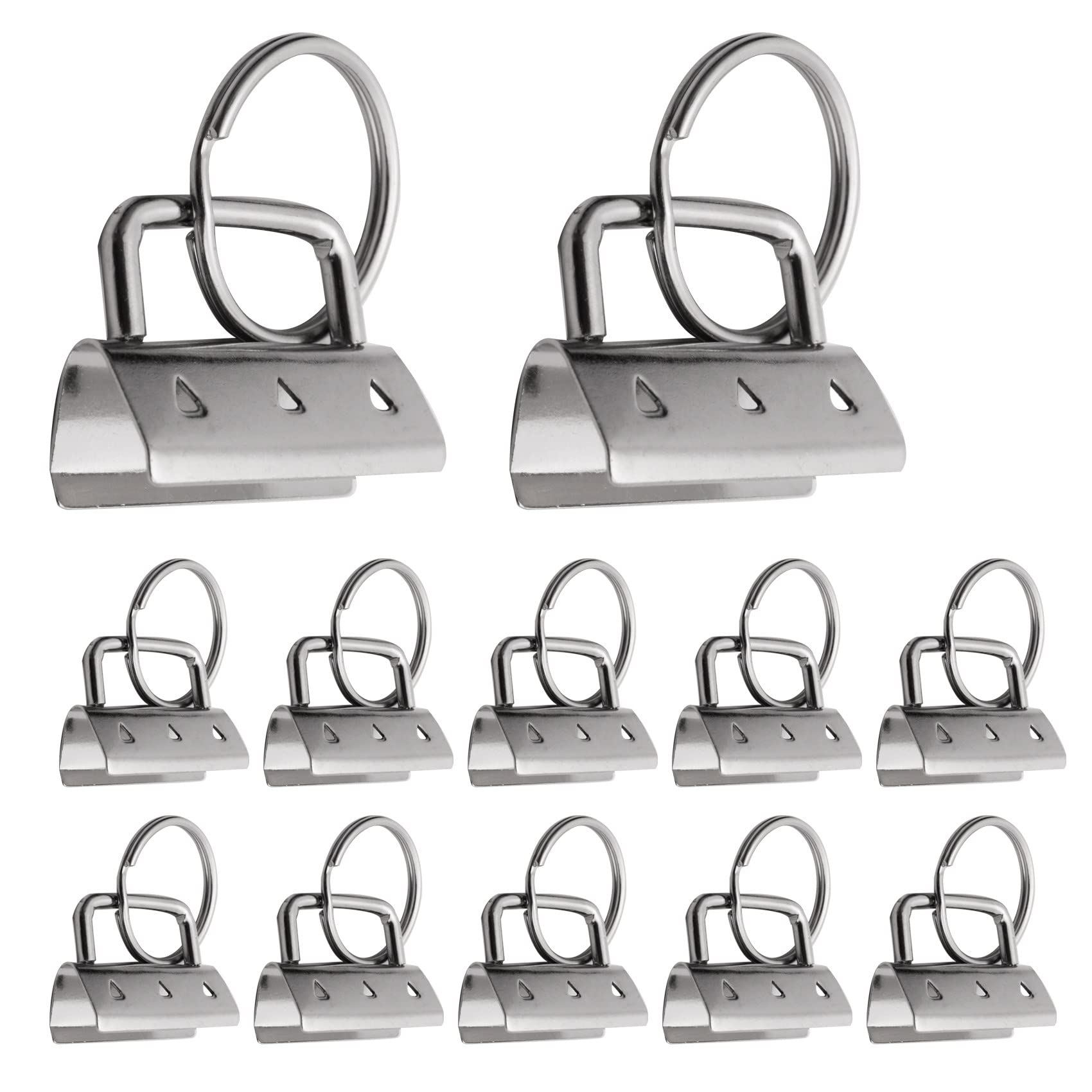 Dovhmoh 50Pcs Key Fob Hardware with Split Rings Set Tail Clips for Wristlet Clamp Lanyard Keychain DIY Tool with Ring