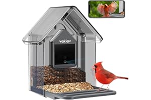Vakiav Smart Bird Feeder with Camera,Free AI Forever, Wild Birds Live View,App Notify When Birds Detected,1080P HD Capture Bird,Stylish Appearance Bird House