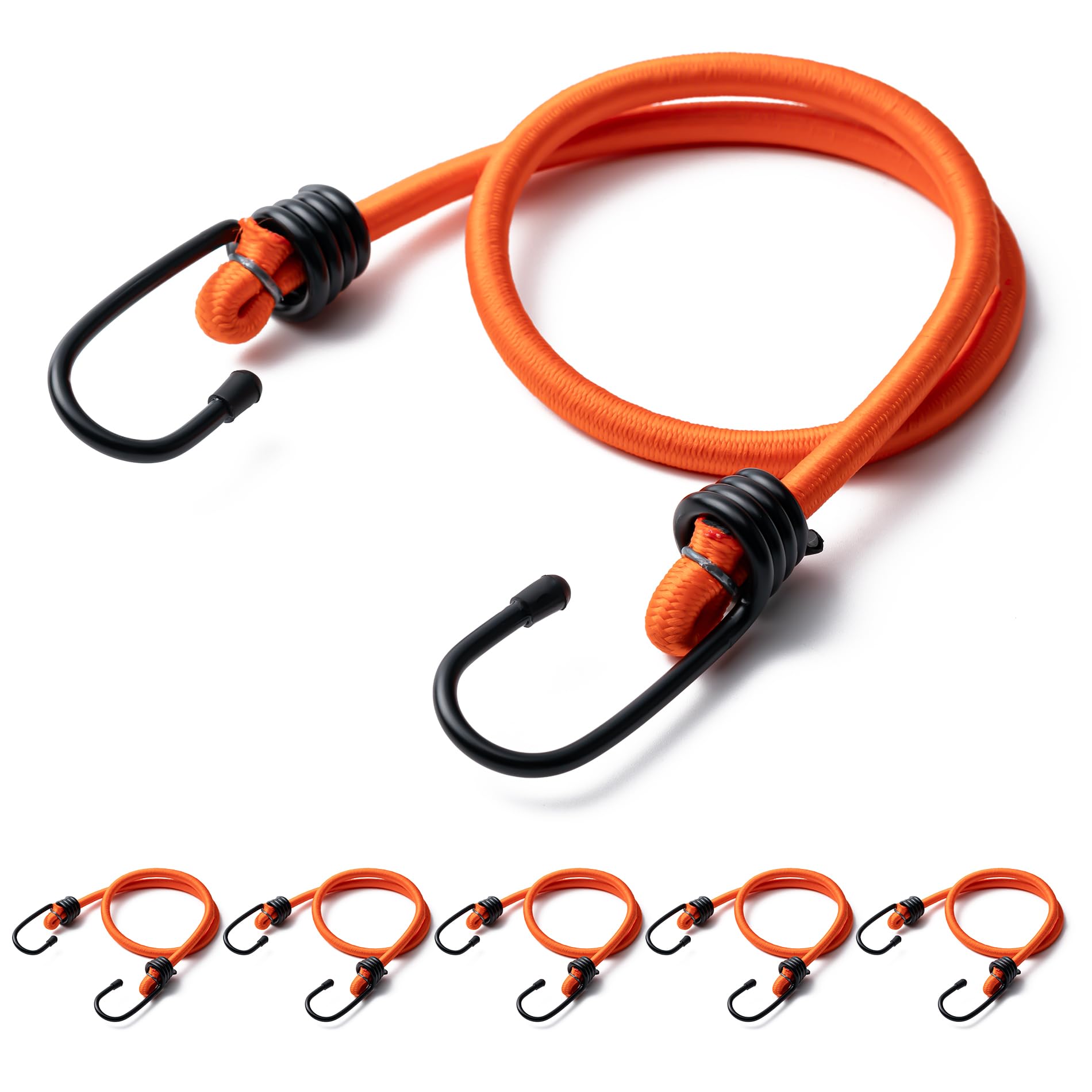 Aegero 18inch Bungee Cords with Hooks,6Pcs Heavy