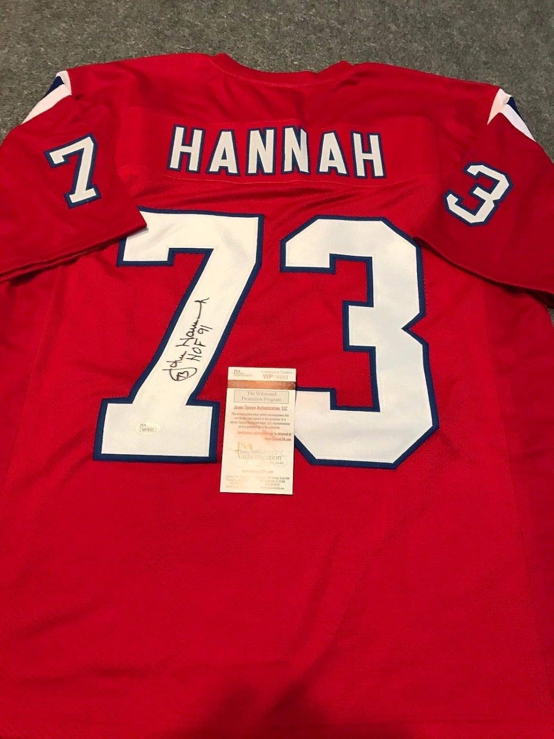 john hannah patriots jersey