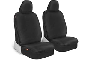 Carbella Sheepskin Car Seat Covers, 2-Pack Faux Fur, Front Seats Only, Cute Automotive Seat Covers For Cars (Black)