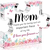 iLifemate Valentines Day Gifts for Mom, Mom Valentine Gift - Acrylic Puzzle Piece Plaque 4.7×3.8×0.6 inch, Birthday Christmas Mother's Day Gifts for Mom from Daughter Son